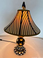 Full lamp illuminated with shade attached