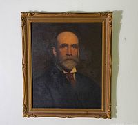 Full frontal view of framed portrait