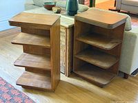 Both bookcases front view showing overall form and shelf layout