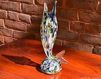 Full view of Murano art glass fish vase