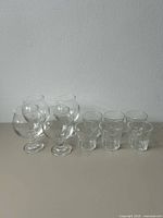 Group of 4 snifters and 6 shot glasses