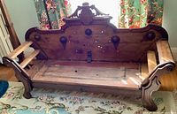 Front view of Victorian settle bench