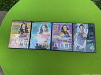 Front covers of all four Jillian Michaels workout DVDs