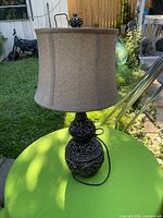 Lamp with shade assembled