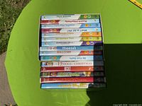 Stack of all DVD cases showing titles and quantity