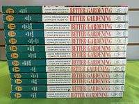 Stacked view showing spines of 13 books numbered 15 down to 1