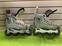 Left and right CCM Vector PF2 skates side view