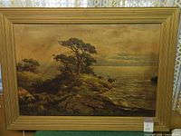Front view of framed seascape print