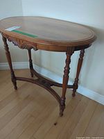 Full view of oval Victorian side table