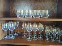 Shelf view showing all tumblers and stemware counts