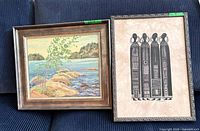 Both framed artworks side by side showing overall condition and frames