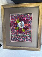 Full view of framed wall art showing frame, mat and entire artwork