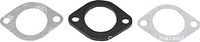 Front view of plastic gasket flanked by two paper gaskets