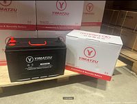 Battery and box on pallet