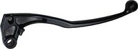 Top view of black aluminum right-hand brake lever showing pivot holes and ball tip