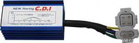 Blue finned CDI module with wiring and male connector