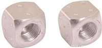 two dice valve caps angled showing pip faces and threaded bore