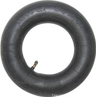 Front view showing entire black rubber inner tube with angled valve stem