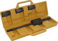 tool kit in yellow case, adapters mounted