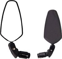 Two black universal convex mirrors with mounting joints displayed side by side