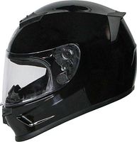 Right side view of gloss black PHX Cyclone helmet with visor closed