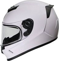 Right side view of gloss white PHX Cyclone helmet with visor closed