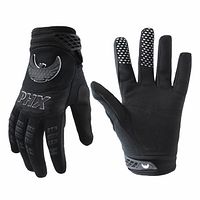 Front and back views of black PHX Helios gloves