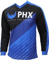 Front view of blue ⁄ black PHX Helios jersey