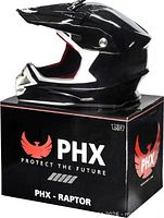 Helmet on branded PHX box showing color, size and packaging