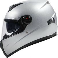 Right side view of platinum PHX full-face helmet with clear visor closed