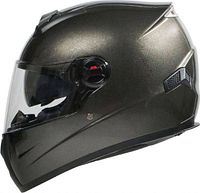 Right-side profile of gloss titanium PHX Stealth X2 helmet showing visor and venting