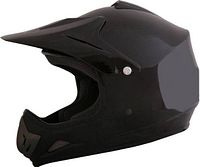 Right front perspective of gloss black PHX Zone 3 motocross helmet