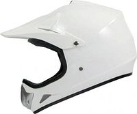 Left front view of gloss white Phoenix Zone 3 youth helmet
