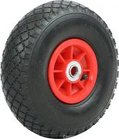 Side view of utility wheel showing tread and hub