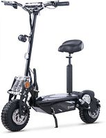 Side view of SHOK Axion scooter showing seat, deck, tires, brakes