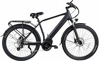 Side profile of SHOK Metro eBike showing frame, wheels, rack, fenders, motor and battery