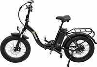 Full left-side profile of folded-frame SHOK Pulsar eBike showing overall design and components