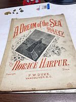 Front cover of vintage sheet music showing title, composer and publisher