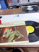 Front cover of Donovan Universal Soldier LP with record partially visible