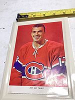 Full view of the Jean Guy Talbot photograph with measuring tape for scale