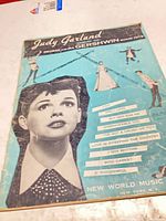 Front cover showing title, Judy Garland portrait, song list