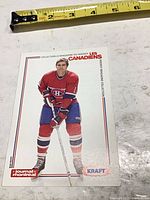 Front of Ryan Walter 5 x 7 Montreal Canadiens card next to measuring tape