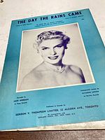 Front cover of "The Day the Rains Came" sheet music