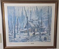 Full view of framed print showing artwork, mat and frame