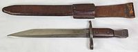 Bayonet and scabbard side by side displaying overall condition