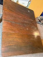 Top view of table showing overall size, color and surface wear