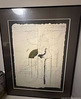Full view of framed abstract artwork