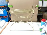 Angled view showing full brass bench