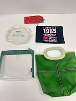 All five assorted bags and pouches displayed together
