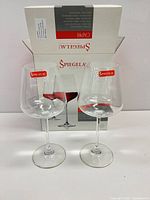 Two Spiegelau Capri red wine glasses with original box